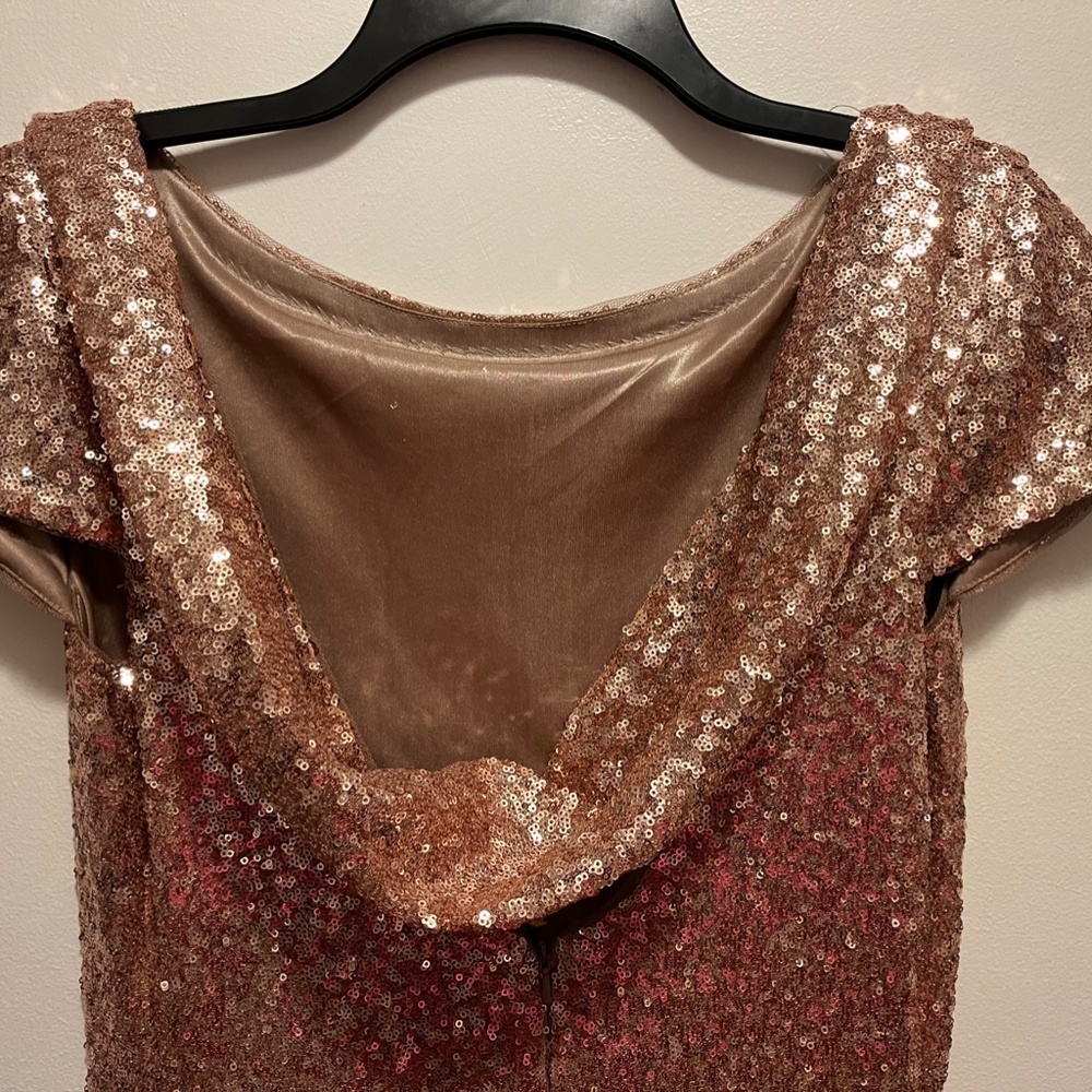 Revelry Rose Gold Sequin Bridesmaid Dress - Picture 4 of 8